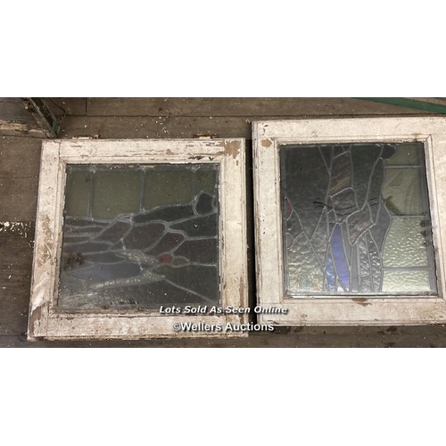 1014 - 10X VARIOUS STAINED GLASS WINDOWS IN WOODEN FRAMES, 85CM (H) X 55CM (W), FOR RESTORATION