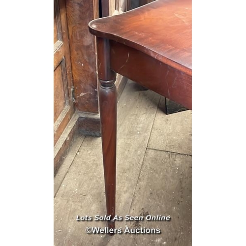 1019 - MAHOGANY GAMES TABLE, 73CM (H) X 84CM (W) X 84CM (D) WHEN EXTENDED, FOR RESTORATION