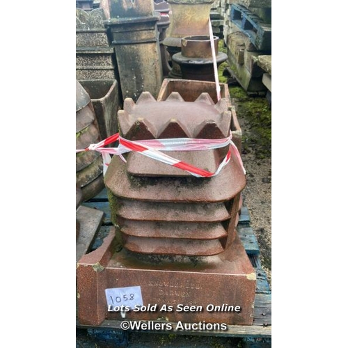 1058 - 6X ASSORTED CHIMNEY POTS, INCL. SALT GLAZED, LARGEST 62CM (H) X 23CM (DIA)