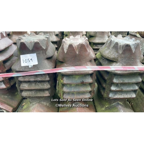 1059 - 6X SALT GLAZED CHIMNEY POTS, 60CM (H) X 30CM (DIA)