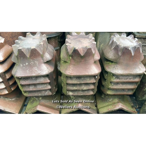 1059 - 6X SALT GLAZED CHIMNEY POTS, 60CM (H) X 30CM (DIA)