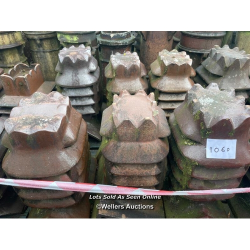 1060 - 6X SALT GLAZED CHIMNEY POTS, 60CM (H) X 30CM (DIA)