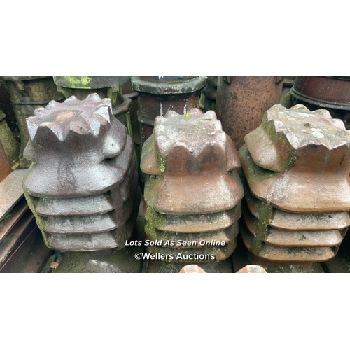 1060 - 6X SALT GLAZED CHIMNEY POTS, 60CM (H) X 30CM (DIA)