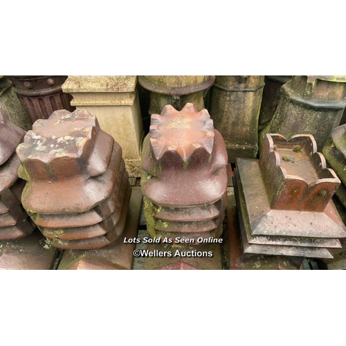 1061 - 6X SALT GLAZED CHIMNEY POTS, 60CM (H) X 30CM (DIA)