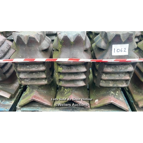 1062 - 6X SALT GLAZED CHIMNEY POTS, 60CM (H) X 30CM (DIA)