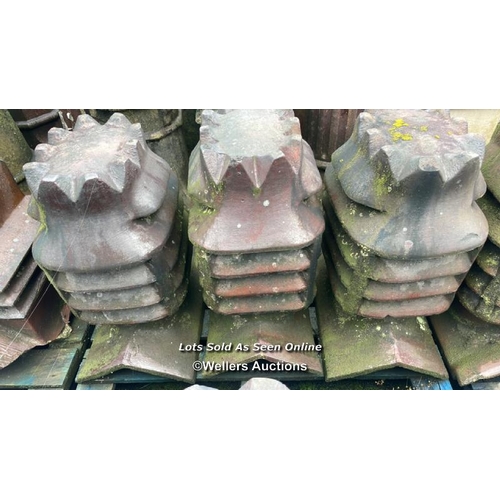 1062 - 6X SALT GLAZED CHIMNEY POTS, 60CM (H) X 30CM (DIA)