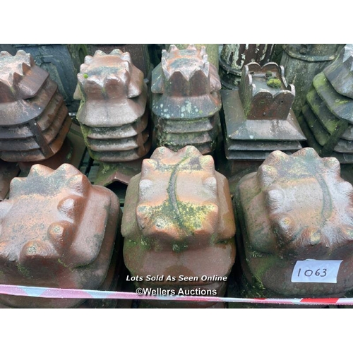 1063 - 6X SALT GLAZED CHIMNEY POTS, 60CM (H) X 30CM (DIA)