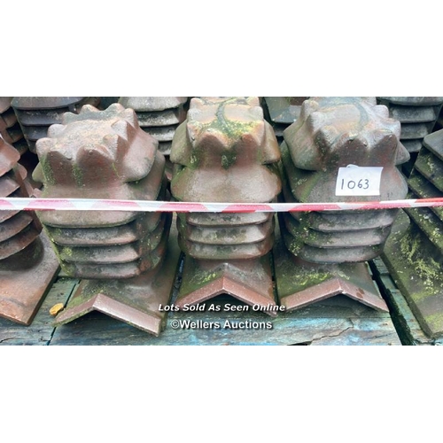 1063 - 6X SALT GLAZED CHIMNEY POTS, 60CM (H) X 30CM (DIA)