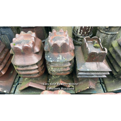 1063 - 6X SALT GLAZED CHIMNEY POTS, 60CM (H) X 30CM (DIA)