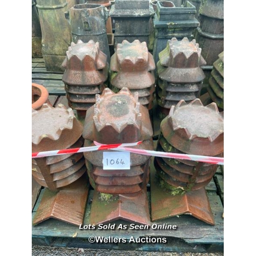 1064 - 6X SALT GLAZED CHIMNEY POTS, 60CM (H) X 30CM (DIA)