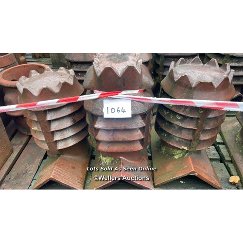 1064 - 6X SALT GLAZED CHIMNEY POTS, 60CM (H) X 30CM (DIA)