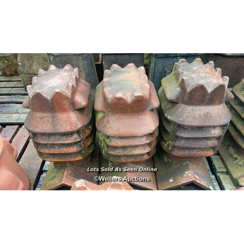 1064 - 6X SALT GLAZED CHIMNEY POTS, 60CM (H) X 30CM (DIA)