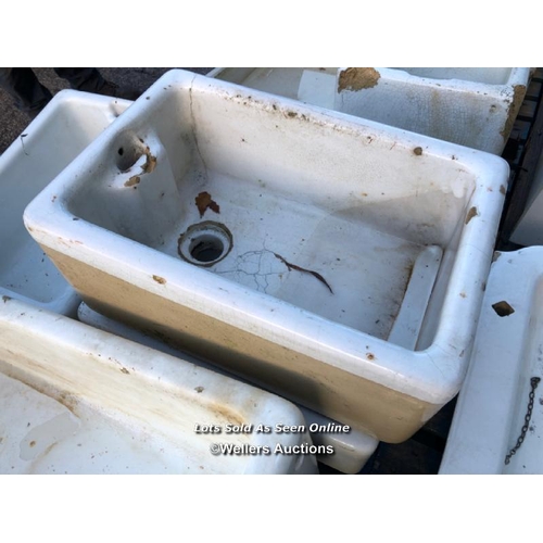 1292 - 4X ASSORTED SINKS, LARGEST 31CM (H) X 92CM (L) X 63CM (L)