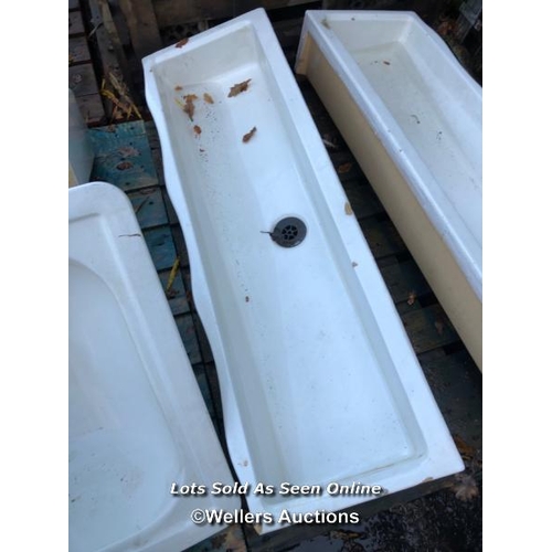 1303 - 2X MATCHING TROUGH SINKS, 122CM (L) X 38CM (W)