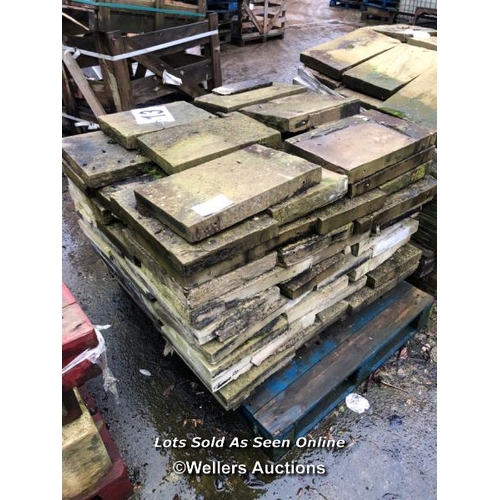 1338 - PALLET OF APPROX. 90X PIECES OF RIVER FLAGSTONES, SIMILAR STYLE TO YORK STONE