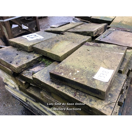 1338 - PALLET OF APPROX. 90X PIECES OF RIVER FLAGSTONES, SIMILAR STYLE TO YORK STONE