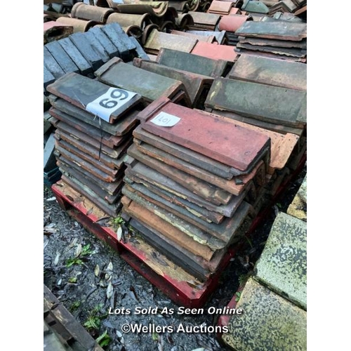 1401 - PALLET OF APPROX. 80X RED RIDGE TILES, 105� ANGLE