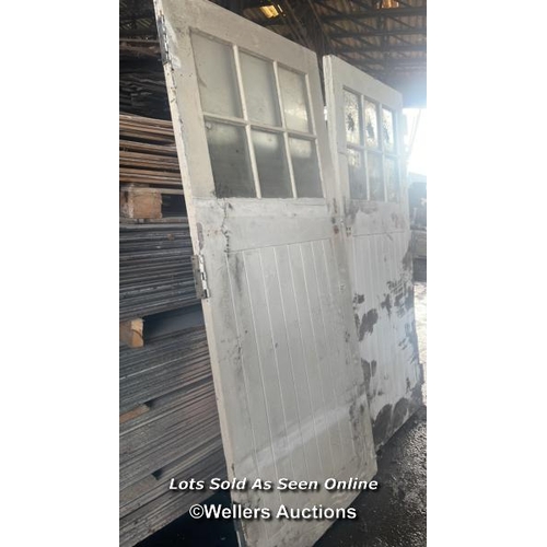 1480 - MATCHING PAIR OF GARAGE DOORS, 125CM (H) X 96CM (W) X 4.5CM (T)