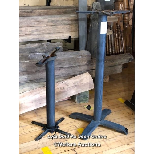 1500 - 2X METAL PUB TABLE SUPPORTS, VARIOUS SIZES, LARGEST 109CM (H)