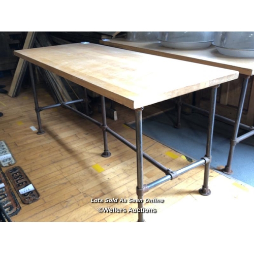 1501 - HEAVY DUTY INDUSTRIAL STYLE BENCH, 90CM (H) X 190CM (L) X 80CM (D)