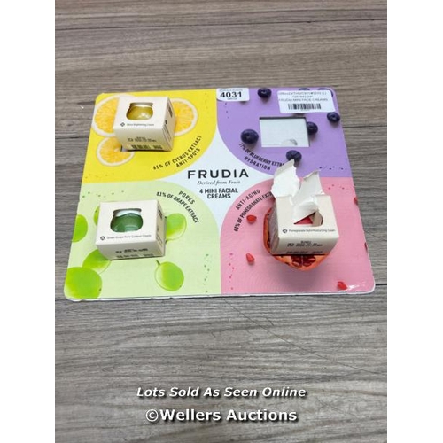 4031 - FRUDIA MINI FACE CREAMS / 2 MISSING  / MINIMAL SIGNS OF USE / D34