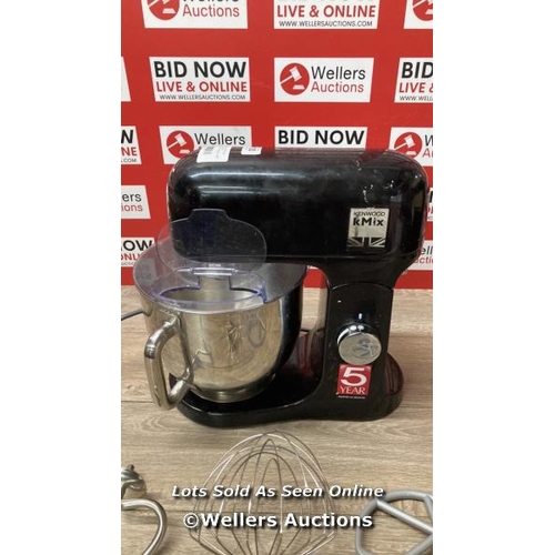 4100 - KENWOOD KMIX 5L 1000W STAND MIXER - KMX750AB WITH 6 SPEED & FOLD OPTIONS / POWERS UP / SIGNS OF USE ... 