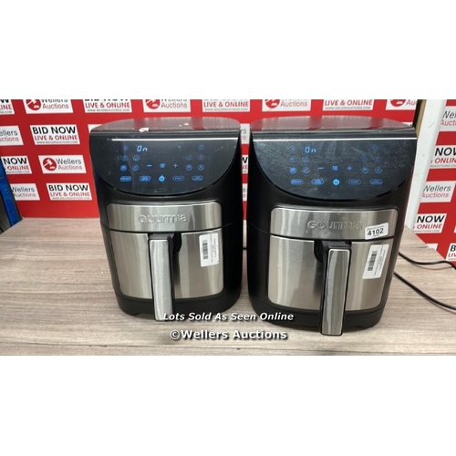 4102 - 2X GOURMIA 6.7L DIGITIAL AIR FRYER / PRE-SET 10 ONE-TOUCH COOKING FUNCTIONS / FRYFORCE 360� TECHNOLO... 