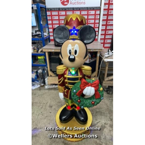 4115 - DISNEY 5FT MICKEY MOUSE NUTCRACKER / DAMAGED ARM / POWERS UP / MINIMAL SIGNS OF USE