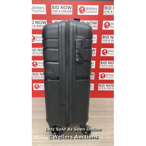 4238 - AMERICAN TOURISTER JET DRIVER 55CM CARRY ON HARDSIDE SPINNER CASE / COMBINATION UNLOCKED    / SIGNS ... 