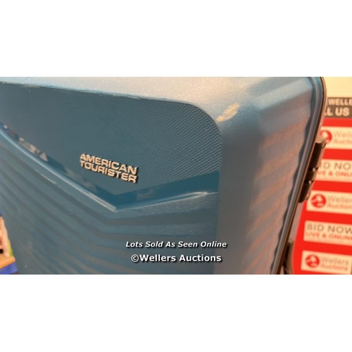 4259 - AMERICAN TOURISTER JETDRIVER LARGE 4 WHEEL SPINNER CASE / SIGNS OF USE / APPEARS IN OK CONDTION / SE... 