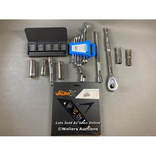 9510 - X1 VAUNT PLUNGE SAW BLADE 160MM, X1 HOTO PRECISION SCREWDRIVER SET, SILVERLINE SPANNERS AND WRENCHES