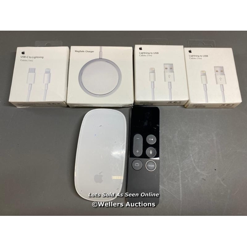 9652 - X1 APPLE WIRELESS MAGIC MOUSE 2 / A1657 / APPLE TV SIRI REMOTE / A1962 / X2 APPLE USB LIGHTNING CABL... 