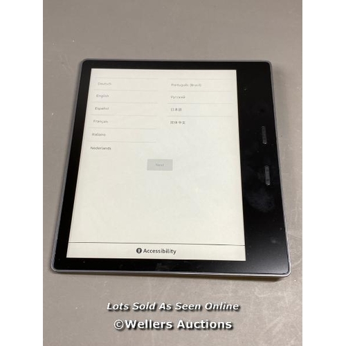 9672 - AMAZON KINDLE OASIS - 9TH GEN / S8IN4O / RESTORED TO FACTORY DEFAULTS