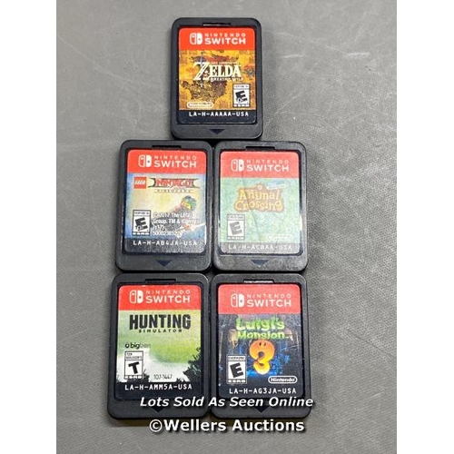 9695 - X5 NINTENDO SWITCH GAME CARDS INCL. ZELDA BTW. LEGO NINJAGO, ANIMAL CROSSING NEW HORIZONS, HUNTING S... 