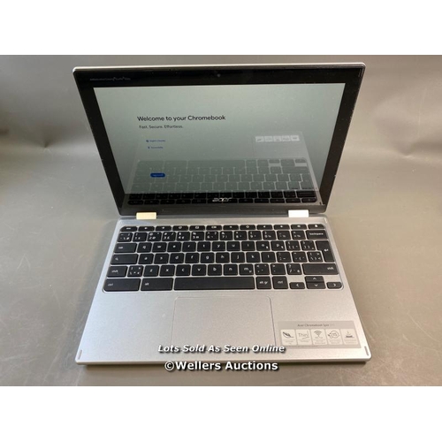9714 - ACER CHROMEBOOK / N19Q10 / SN: NXHUVAA008112255C77600 / RESTORED TO FACTORY DEFAULTS / POWERS UP & A... 