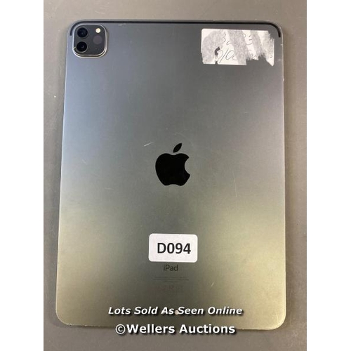 9632 - APPLE IPAD PRO (2021) / A2377 / 128GB / SERIAL: FPM4YQJ4K1 - SCREEN DAMAGED / I-CLOUD (ACTIVATION) U... 