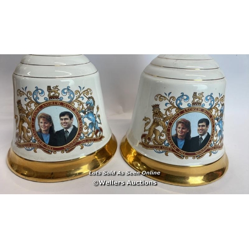 28 - Two Bell's Scotch Whisky Decanters Commemerating The Marriage of Prince Andrew and Sarah Ferguson 23... 