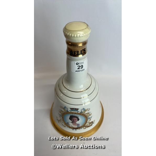 29 - Bell's Scotch Whisky In a Wade Commemortative Decanter Commemortating The 60th Birthday of Her Majes... 