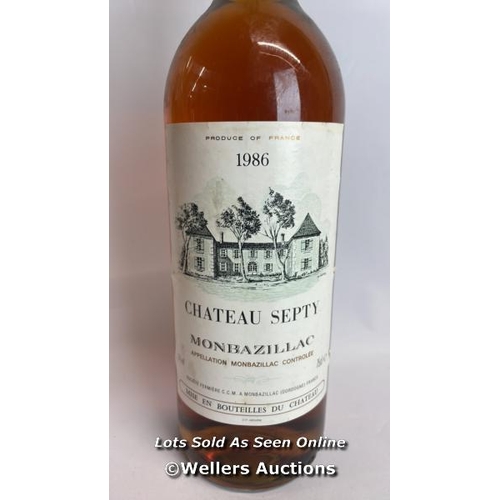 44 - 1986 Chateau Septy Monbazillac, 75cl, 13% vol / Please see images for fill level and general conditi... 