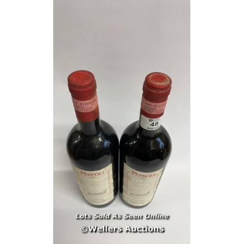 48 - Two bottles of 1985 Peppoli Chianti Classico, 75cl, 13% vol / Please see images for fill level and g... 