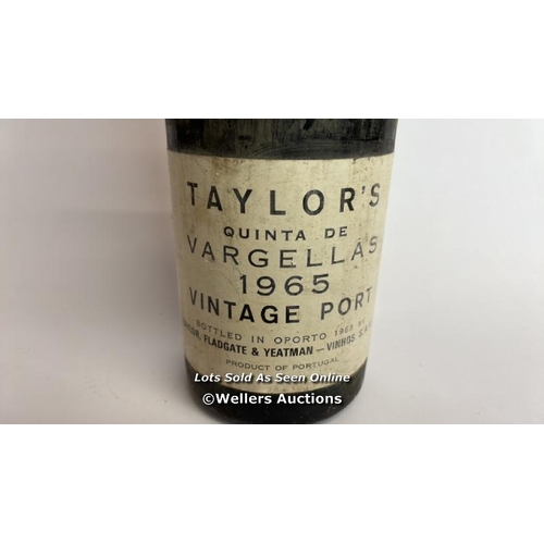 59 - Taylor's Quinta De Vargellas 1965 Vintage port, Minor damage to cap / Please see images for fill lev... 