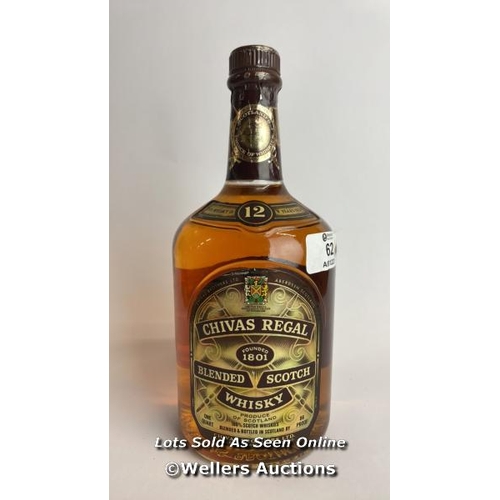 62 - Chivas Regal Blended Scotch Whisky, Aged 12 years, 1L, 86 Proof / Please see images for fill level a... 