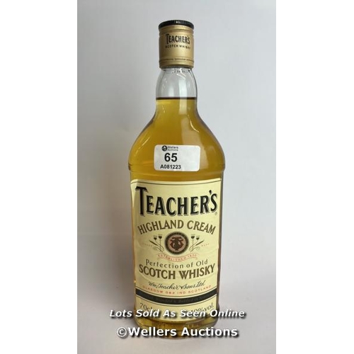 65 - Teachers Highland Cream Scotch Whisky, 70cl, 43% vol / Please see images for fill level and general ... 