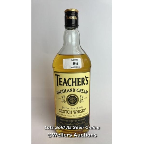 66 - Teachers Highland Cream Scotch Whisky, 70cl, 43% vol / Please see images for fill level and general ... 