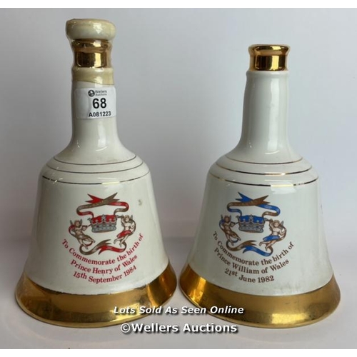 68 - Two Bell's Scotch Whisky Decanters Commemorating the birth of Prince William of Wales and Prince Hen... 