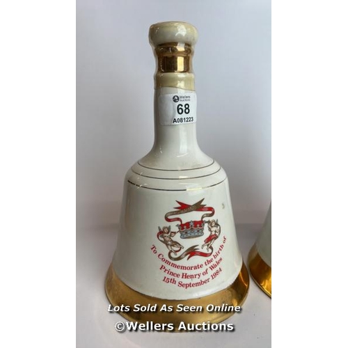 68 - Two Bell's Scotch Whisky Decanters Commemorating the birth of Prince William of Wales and Prince Hen... 