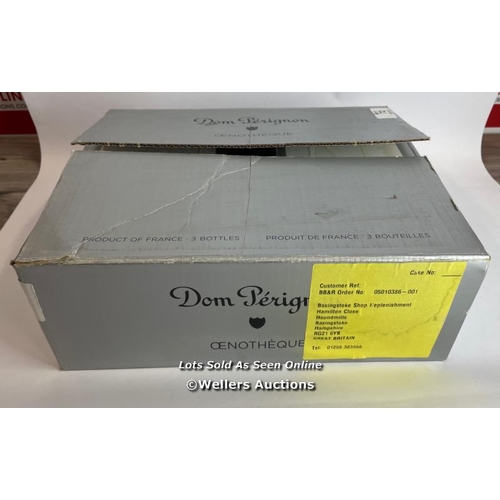 72 - Three bottles of 1996 Dom Perignon Oenotheque, In original box / Please see images for fill level an... 