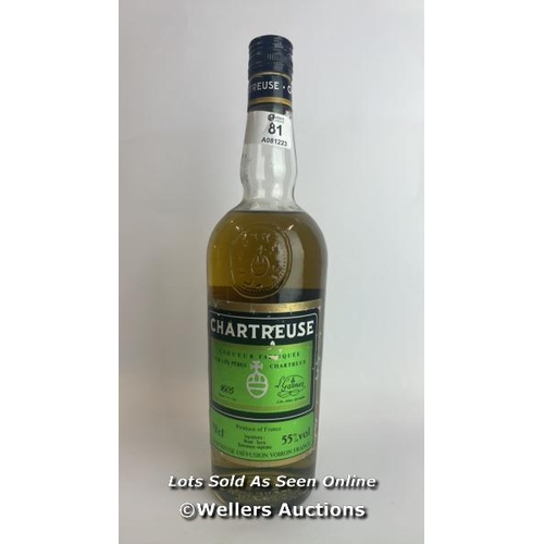 81 - Chartreuse Liquer, 70cl, 55% vol / Please see images for fill level and general condition. Please be... 