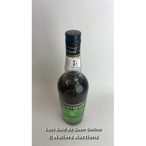 81 - Chartreuse Liquer, 70cl, 55% vol / Please see images for fill level and general condition. Please be... 