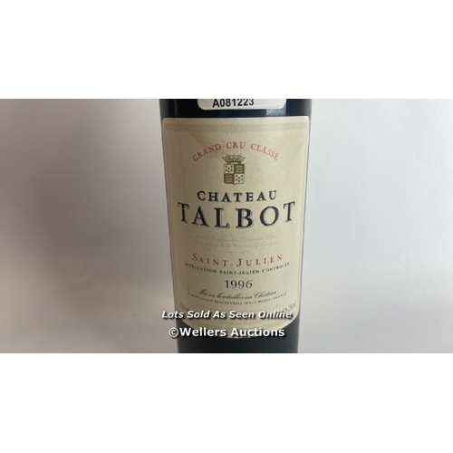 90 - 1996 Chateau Talbot Saint-Julien, 75cl, 12.8% / Please see images for fill level and general conditi... 